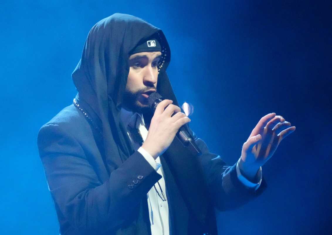 Bad Bunny Looks Dapper in Schiaparelli Ahead of Super Bowl