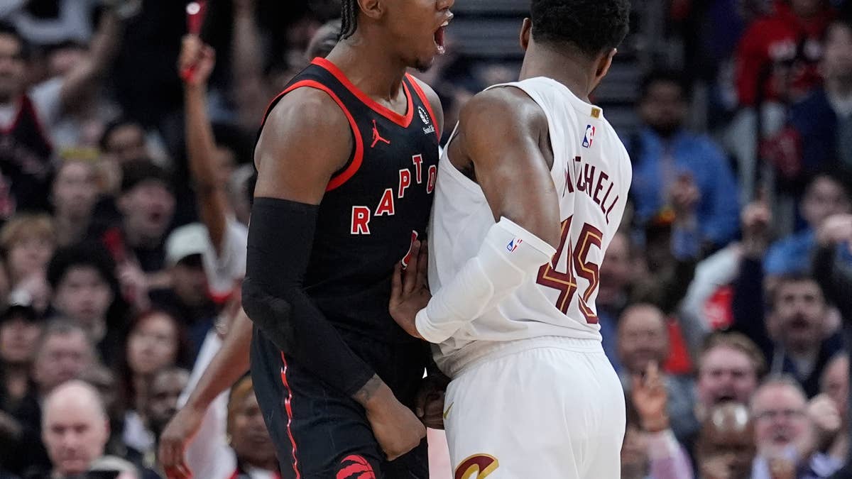Tyrese Haliburton Reacts to RJ Barrett's Game-Winning 3-Pointer in Raptors-Cavaliers Game 6