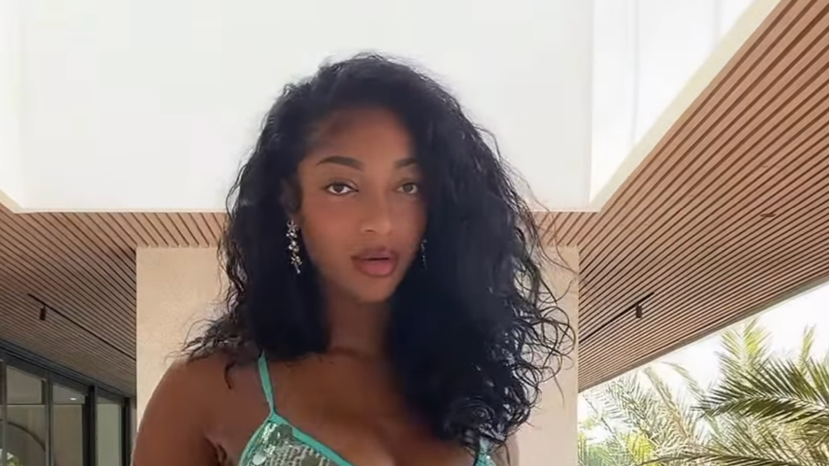 Angel Reese Shares Blue Swimsuit Photos During WNBA All-Star Break