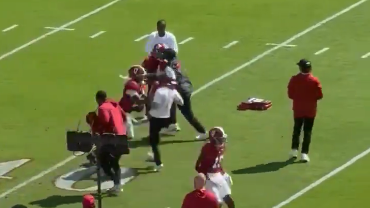 Alabama Staff Member Gets Rocked During Pregame Warmup