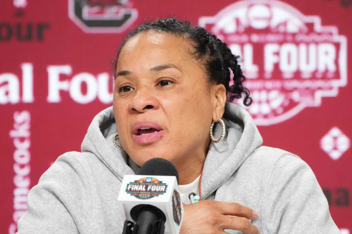 Dawn Staley Wears $2,300 Jacket To National Title Game Sunday