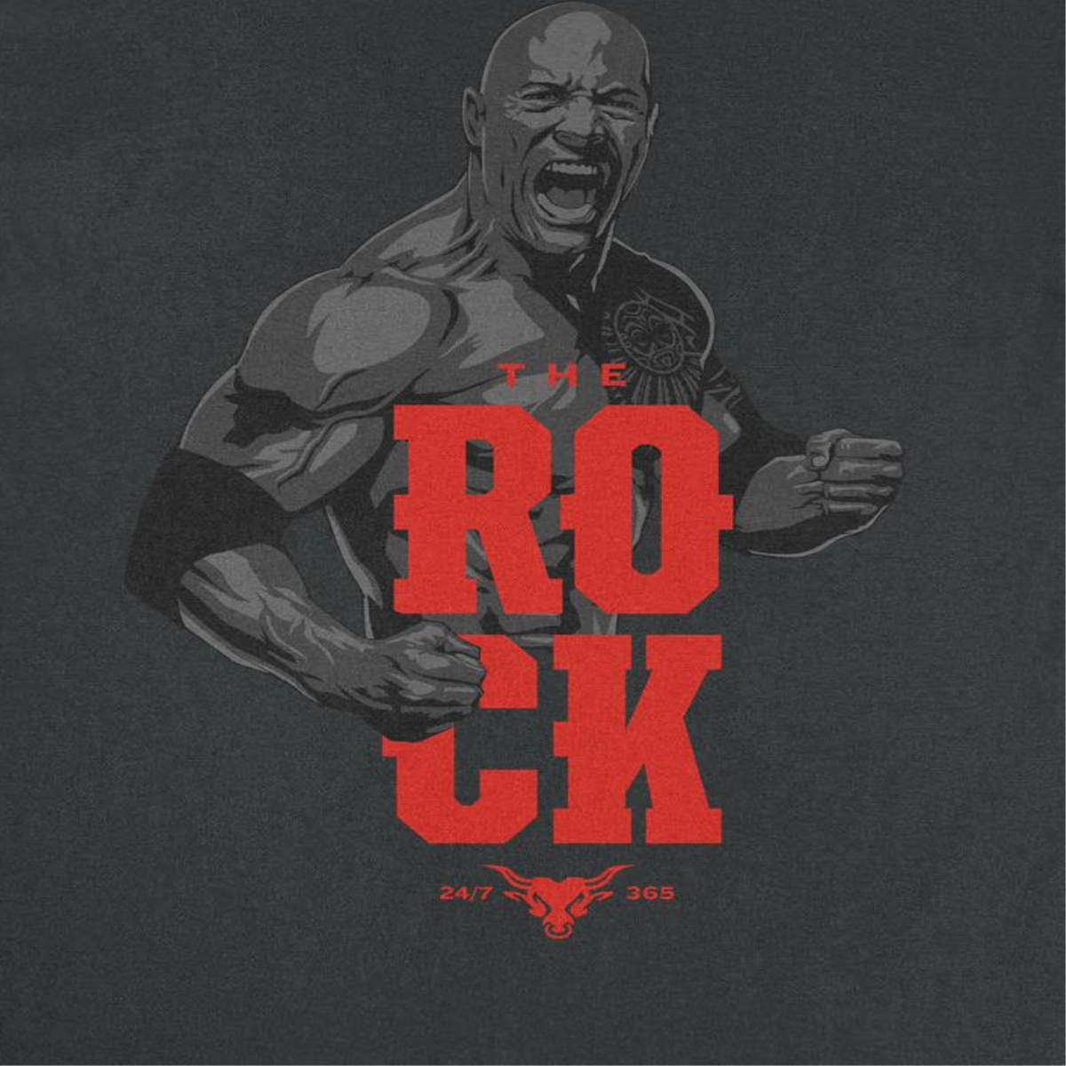 WWE Rock 365 Black T-Shirt 2