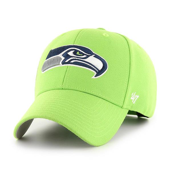 Seattle Seahawks - NFL MVP Basic Lime Adult Men's Adjustable Green Hat, 47 Brand