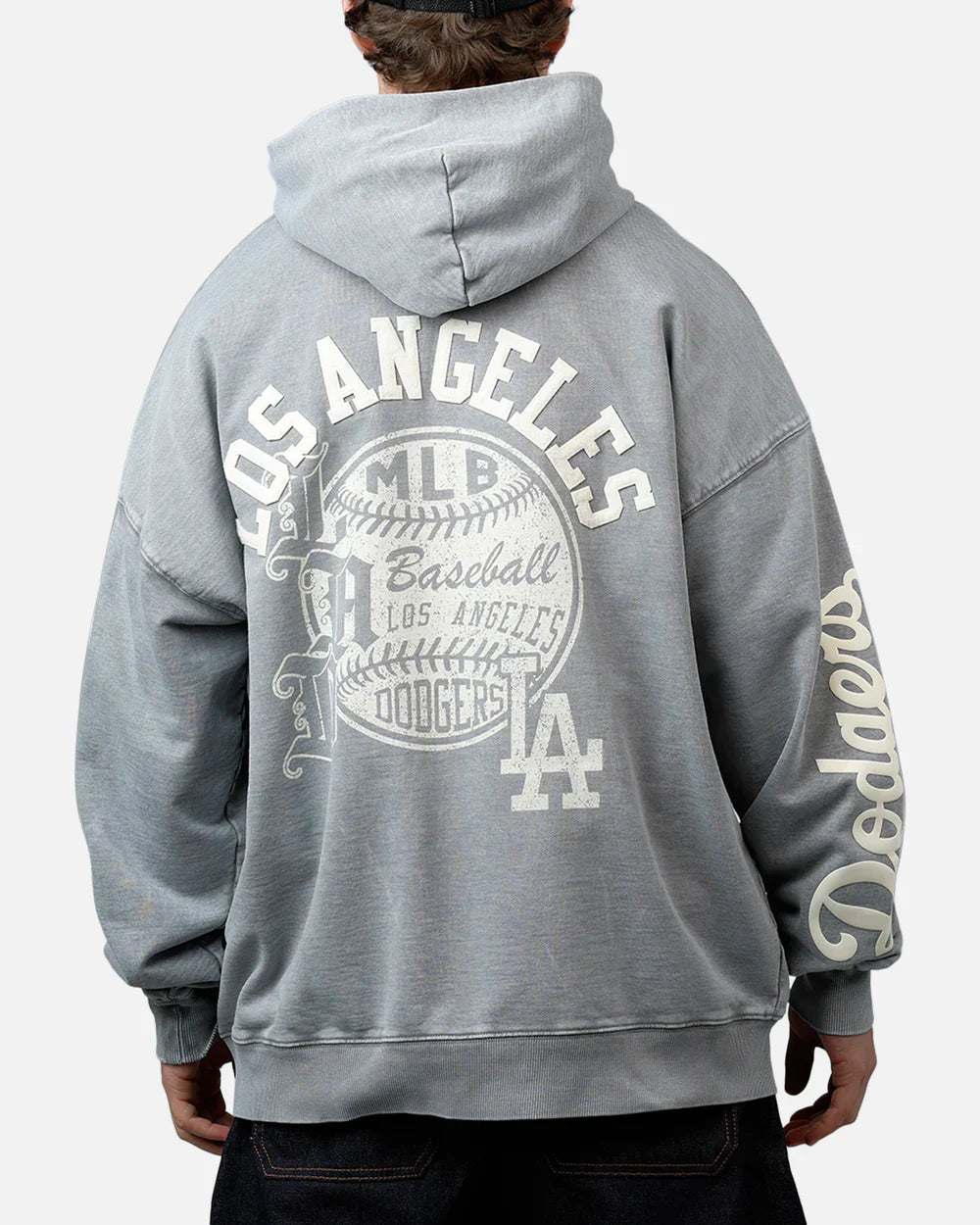 Pro Standard La Dodgers Street Team Hoodie - Washed Grey 2