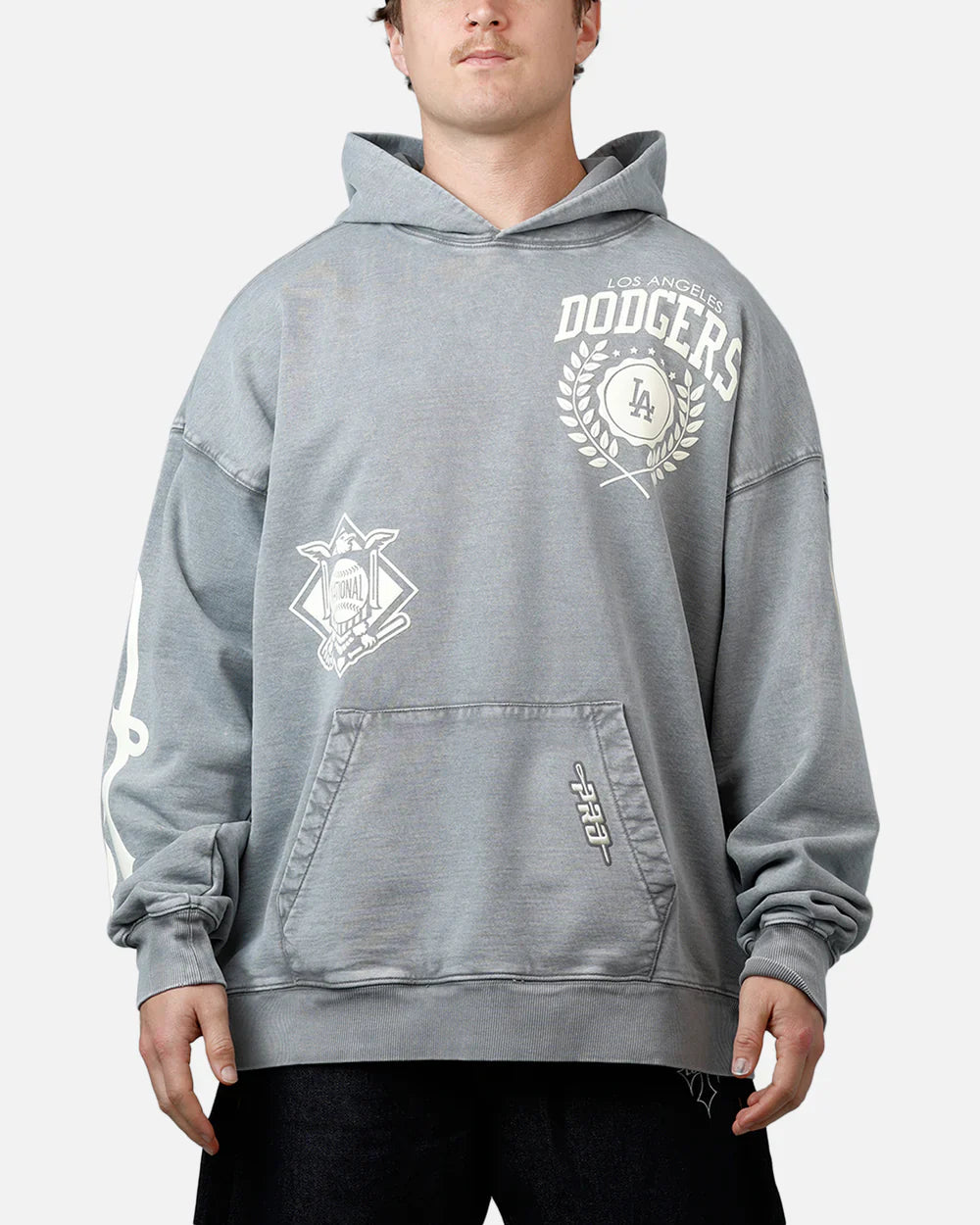 Pro Standard La Dodgers Street Team Hoodie - Washed Grey 1