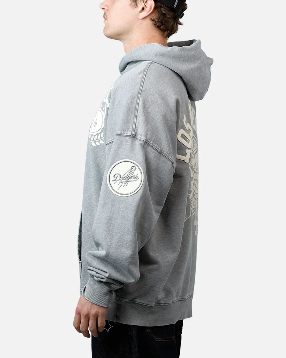Pro Standard La Dodgers Street Team Hoodie - Washed Grey 6