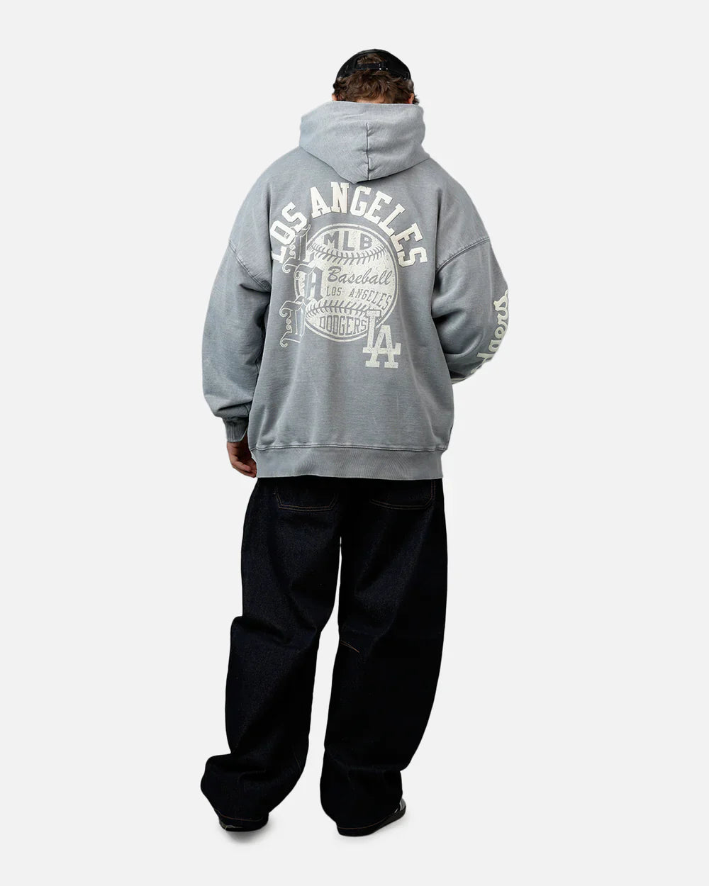Pro Standard La Dodgers Street Team Hoodie - Washed Grey 8