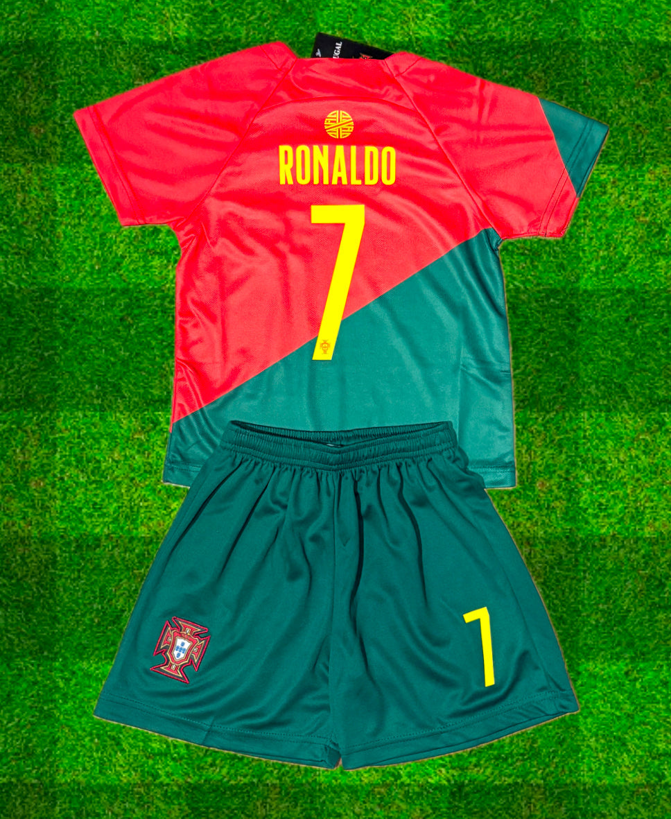 Kids Cristiano Ronaldo Portugal Soccer Jersey Home Toddler & Youth Sizes 1