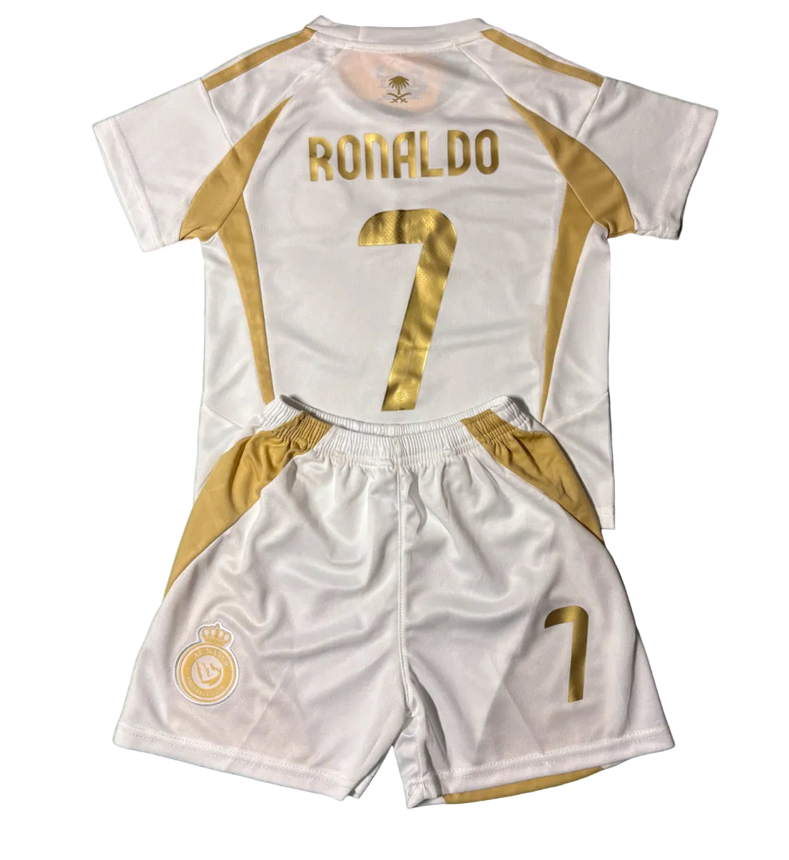 Ronaldo Al Nassr Kids Home Soccer Jersey Kit Youth Toddler Sizes 1