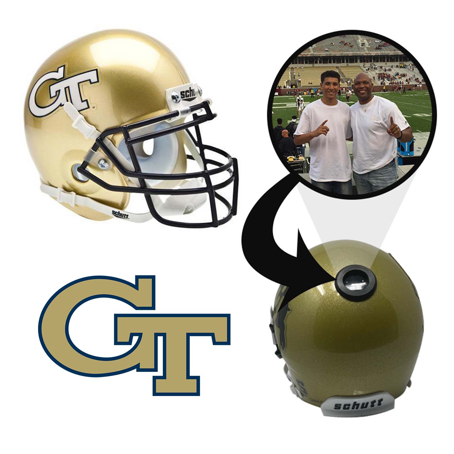 Georgia Tech Yellow Jackets College Football Collectible Mini Helmet - Picture Inside - FANZ Collectibles 1
