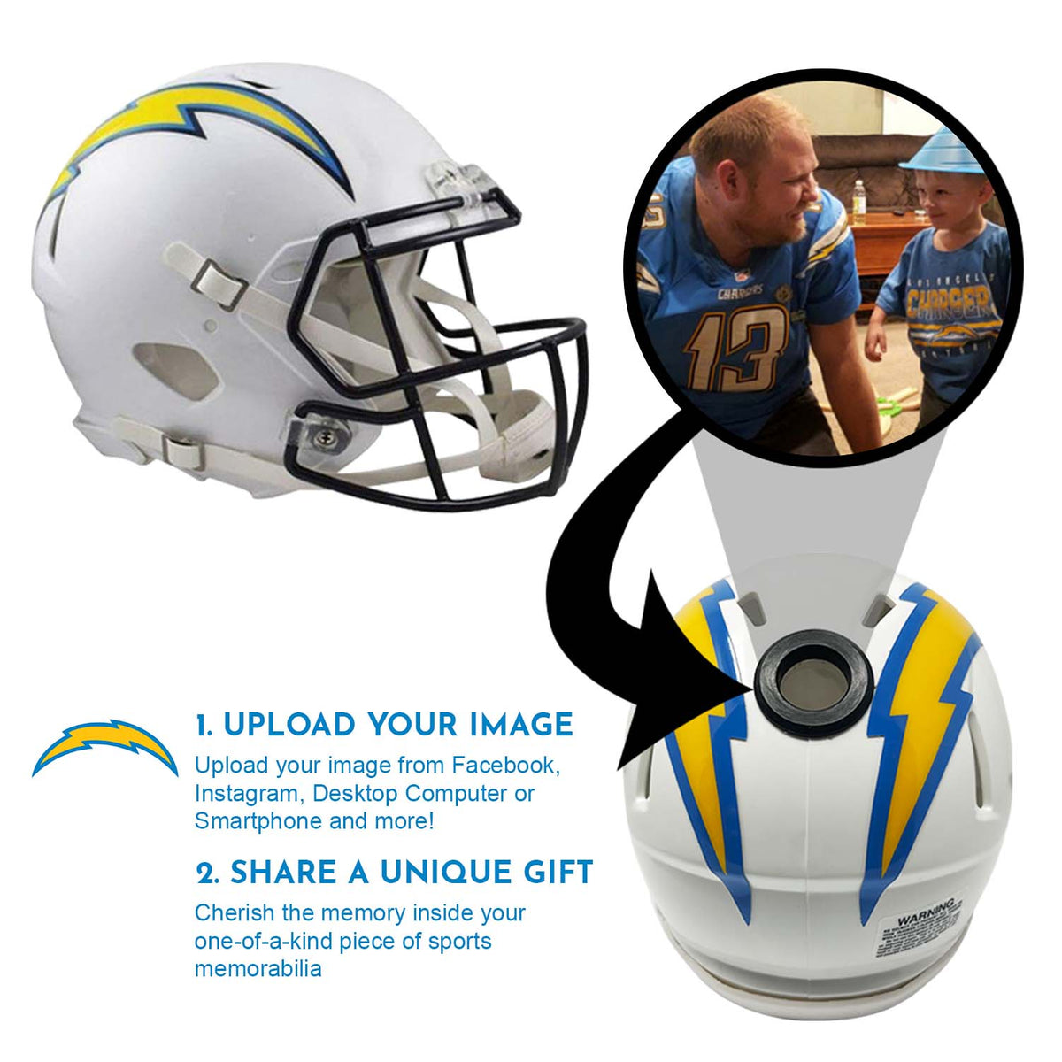 Los Angeles Chargers NFL Mini Helmet - Picture Inside 2