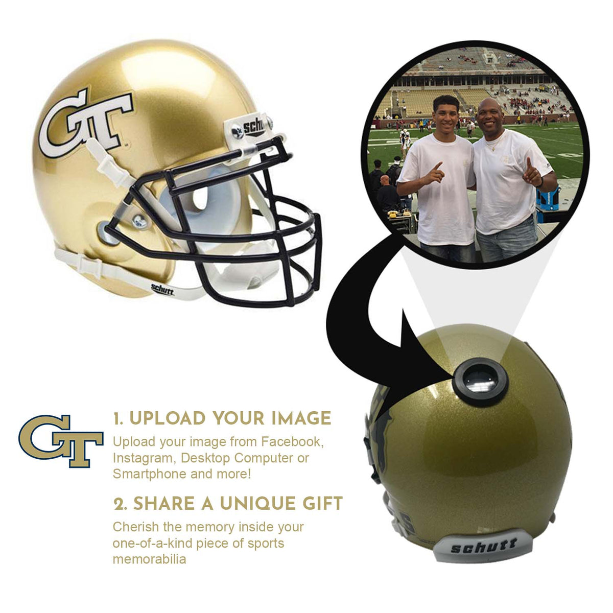 Georgia Tech Yellow Jackets College Football Collectible Mini Helmet - Picture Inside - FANZ Collectibles 2