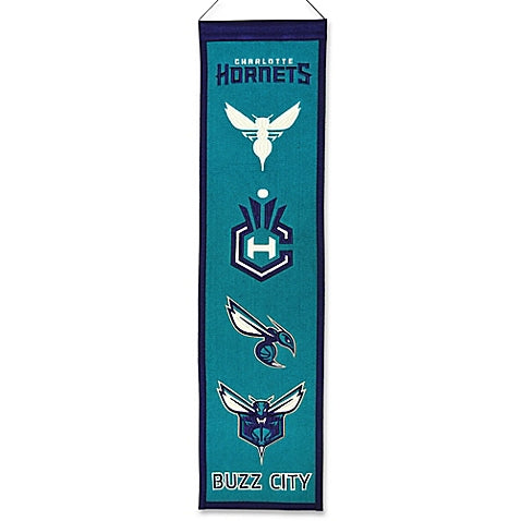 Charlotte Hornets NBA Logo Heritage Banner 1