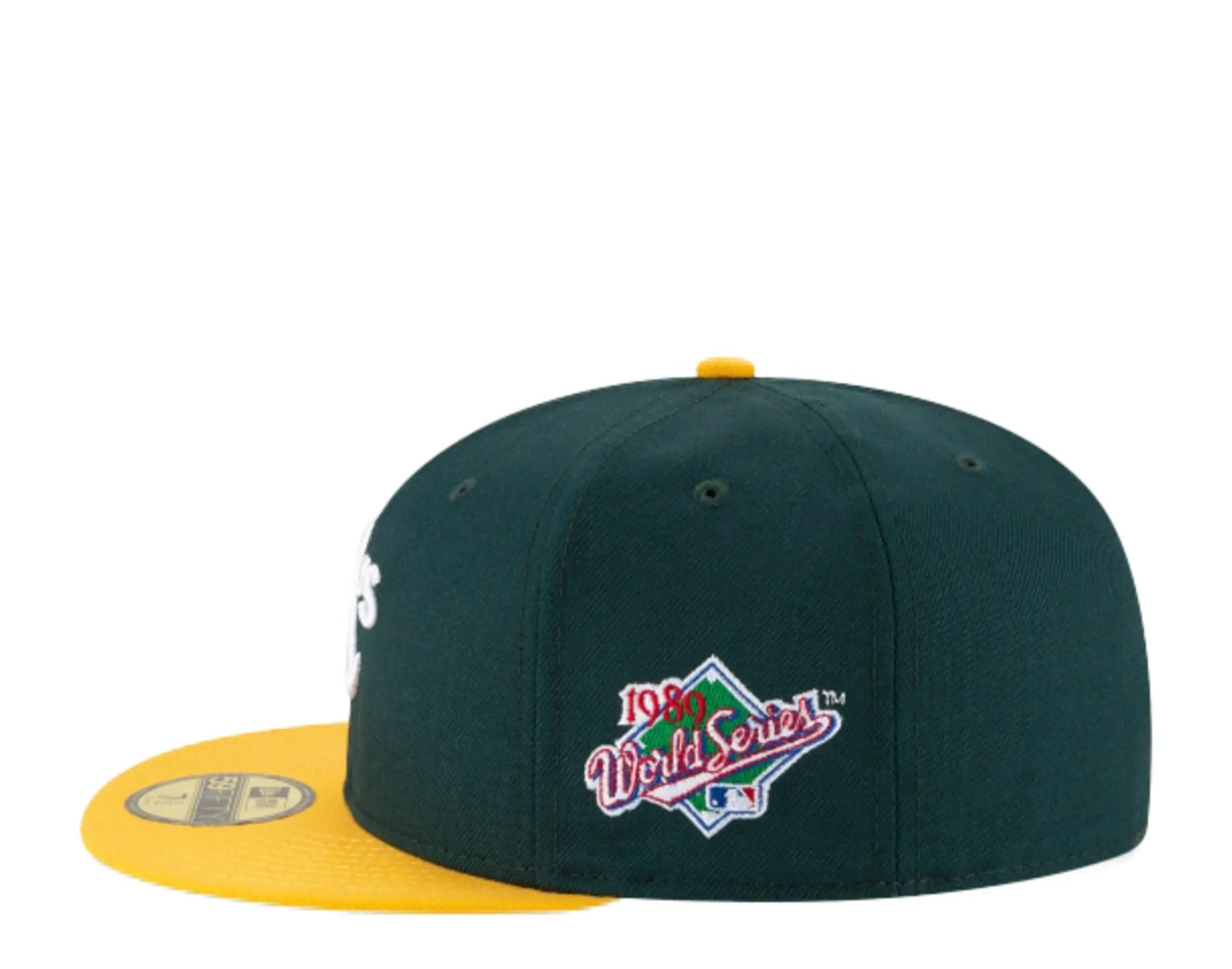 New Era 59Fifty Oakland Athletics 1989 World Series Men Fitted Hat Green/Yellow 4