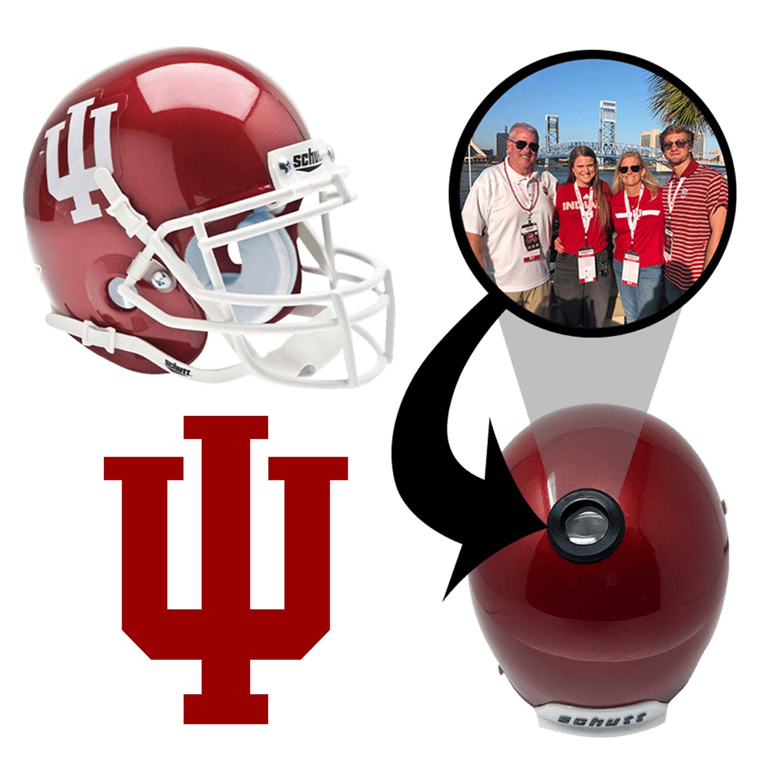 Indiana Hoosiers College Football Collectible Mini Helmet - Picture Inside - FANZ Collectibles 1