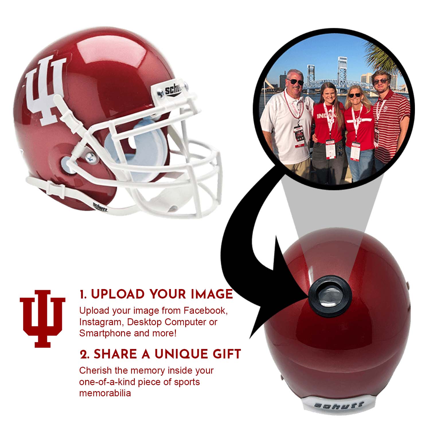 Indiana Hoosiers College Football Collectible Mini Helmet - Picture Inside - FANZ Collectibles 2