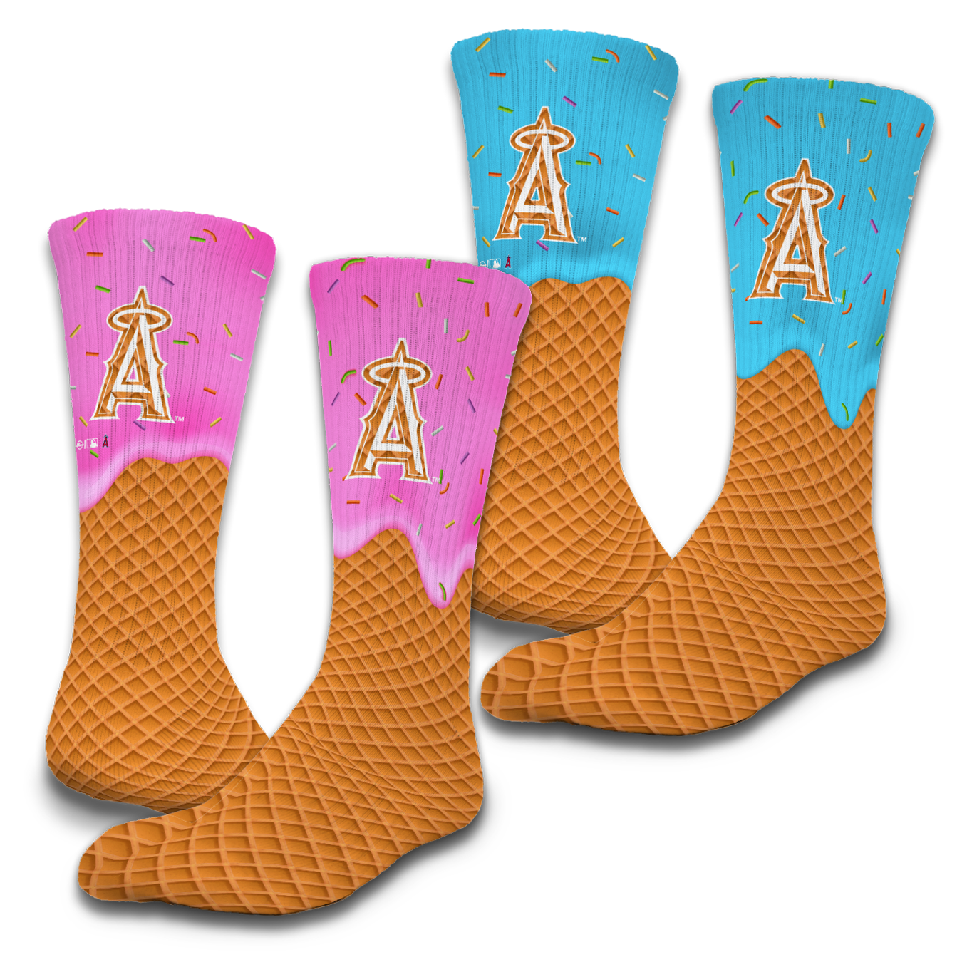 Los Angeles Angels Ice Cream Drip 2-Pack Lifestyle Crew Socks