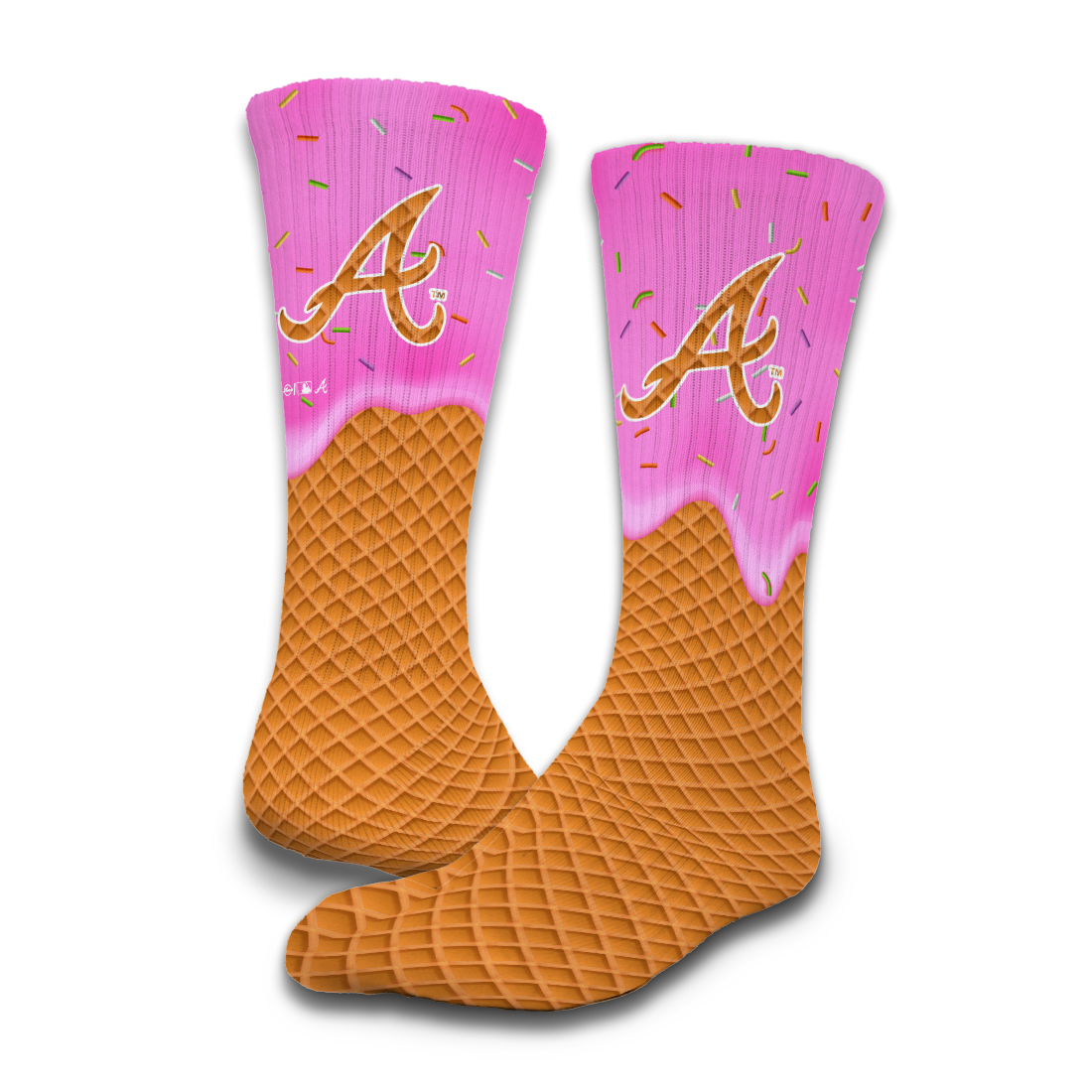 Atlanta Braves Ice Cream Drip 2-Pack Lifestyle Crew Socks 2