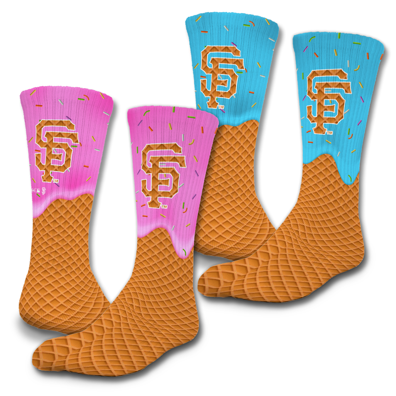 San Francisco Giants Ice Cream Drip 2-Pack Lifestyle Crew Socks