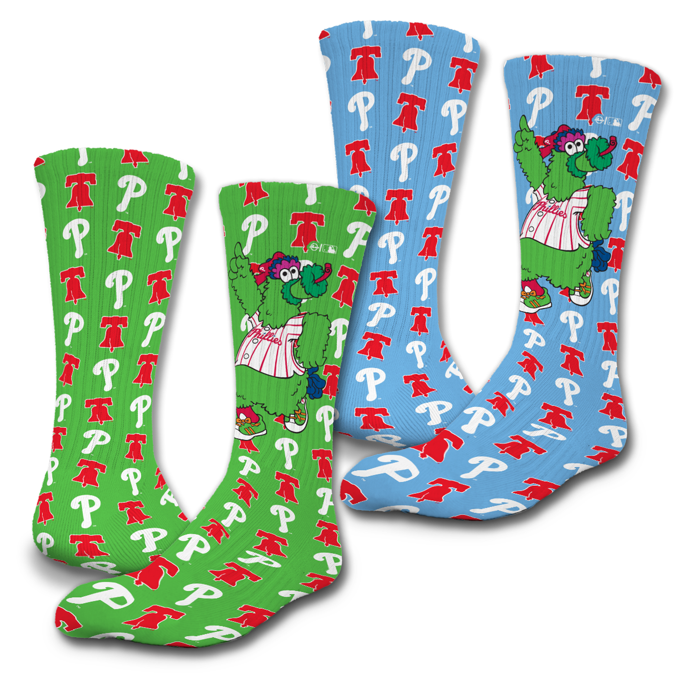 Philadelphia Phillies Phanatic 2-Pack Lifestyle Crew Socks 1