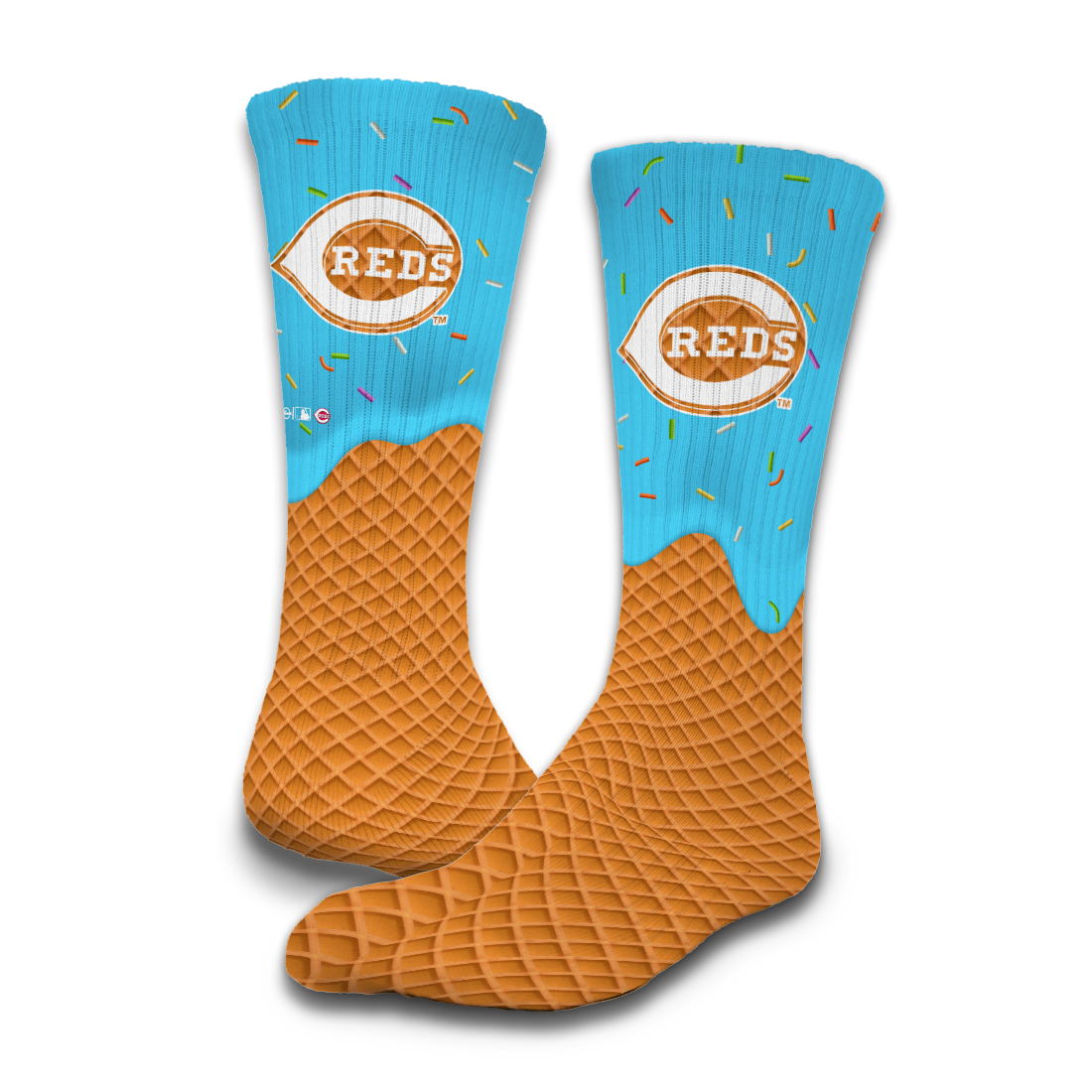 Cincinnati Reds Ice Cream Drip 2-Pack Lifestyle Crew Socks 3