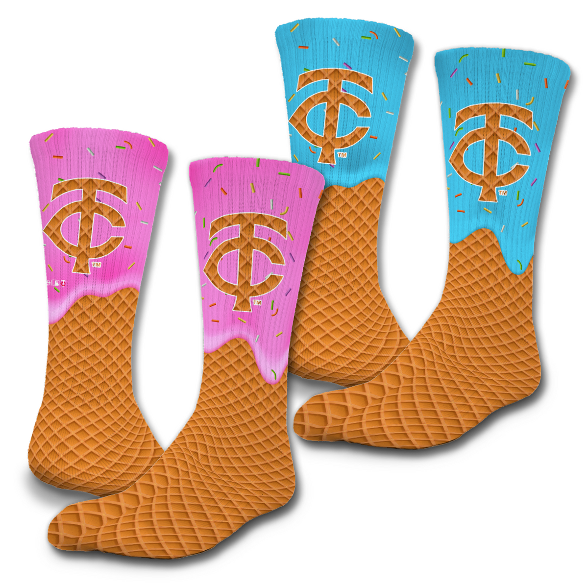 Minnesota Twins Ice Cream Drip 2-Pack Lifestyle Crew Socks 1