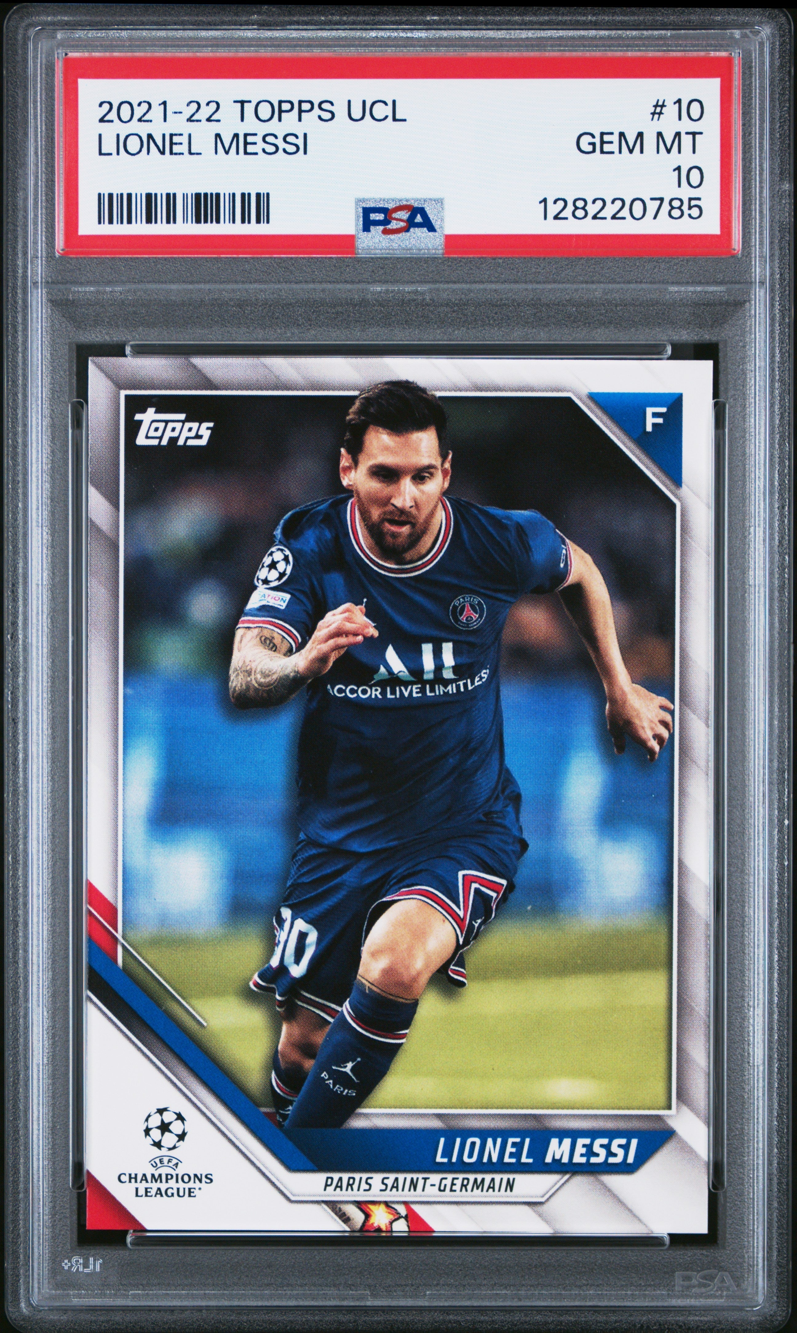 Graded 2021 Topps UCL Lionel Messi #10 UEFA Champions League Soccer Card PSA 10 Gem Mint 1