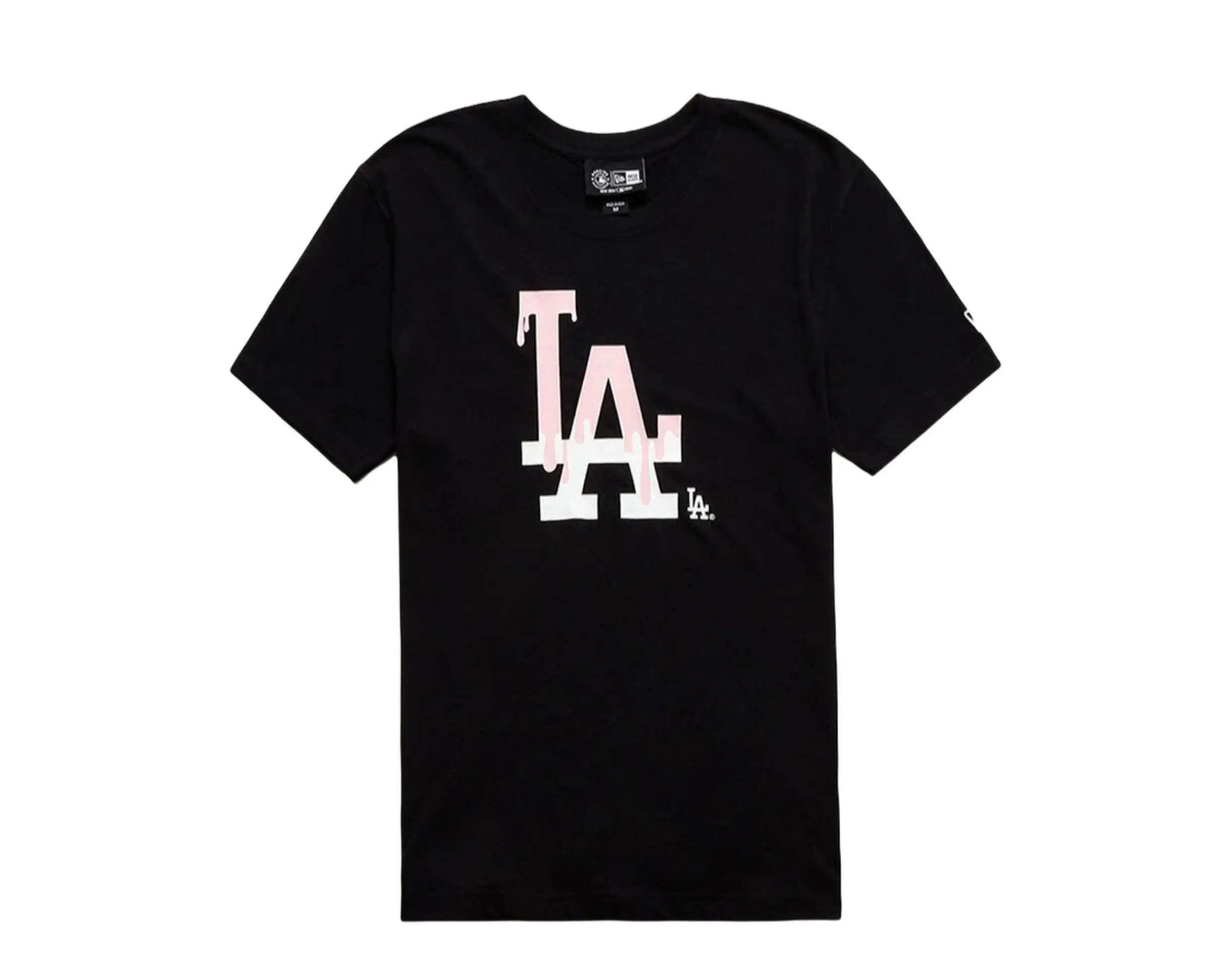 New Era Los Angeles Dodgers Team Drip World Series Men T-Shirt Black/Pink 1