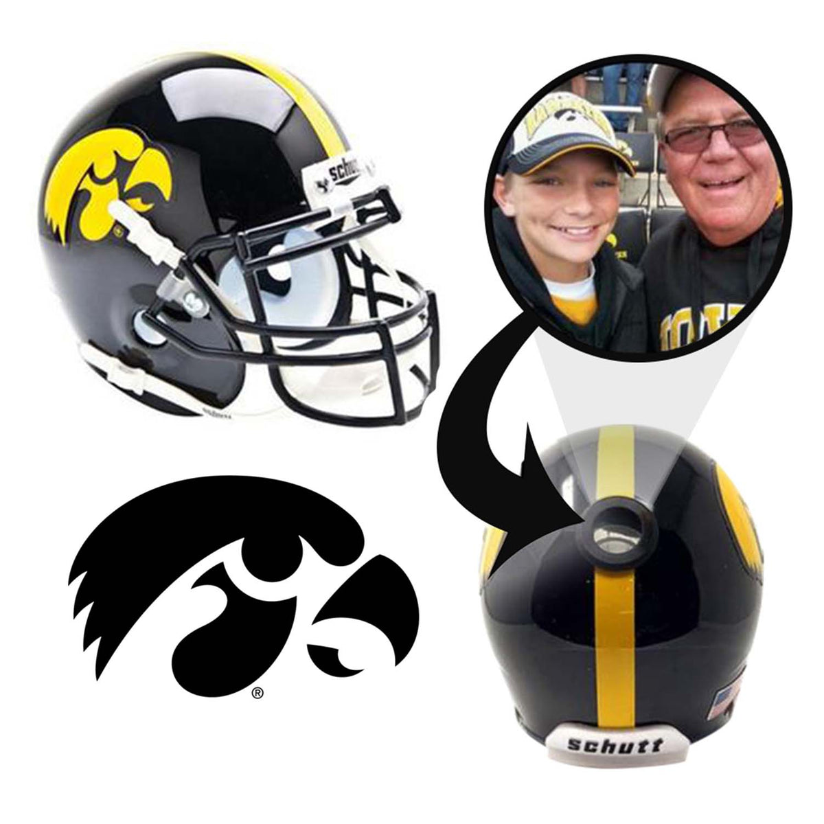 Iowa Hawkeyes College Football Collectible Mini Helmet - Picture Inside - FANZ Collectibles 4
