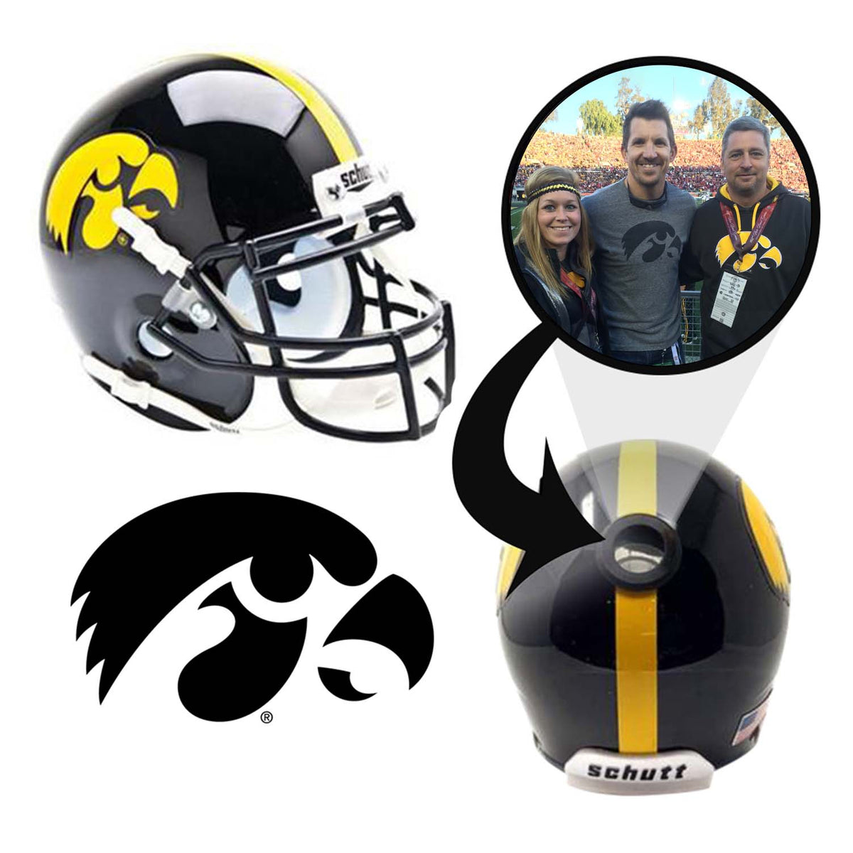 Iowa Hawkeyes College Football Collectible Mini Helmet - Picture Inside - FANZ Collectibles 1