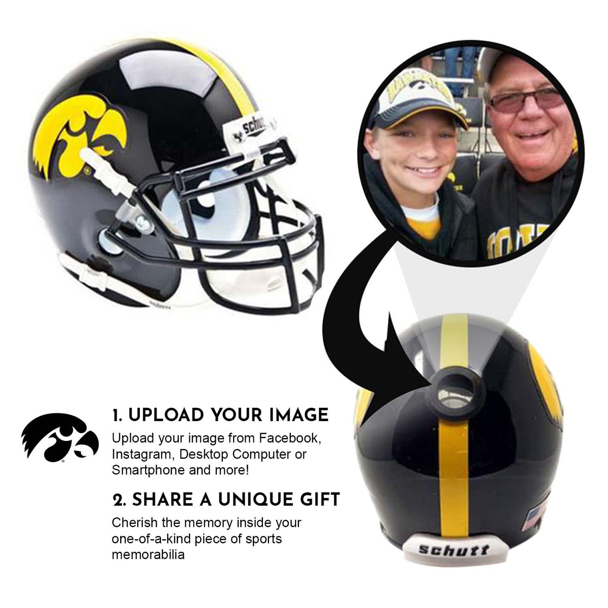 Iowa Hawkeyes College Football Collectible Mini Helmet - Picture Inside - FANZ Collectibles 5