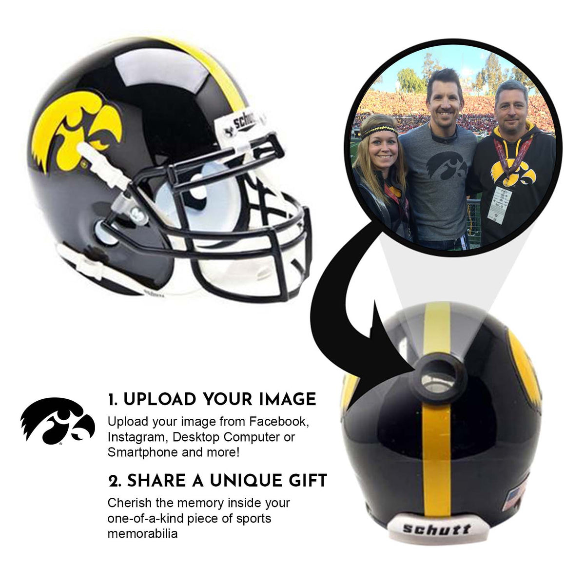 Iowa Hawkeyes College Football Collectible Mini Helmet - Picture Inside - FANZ Collectibles 2
