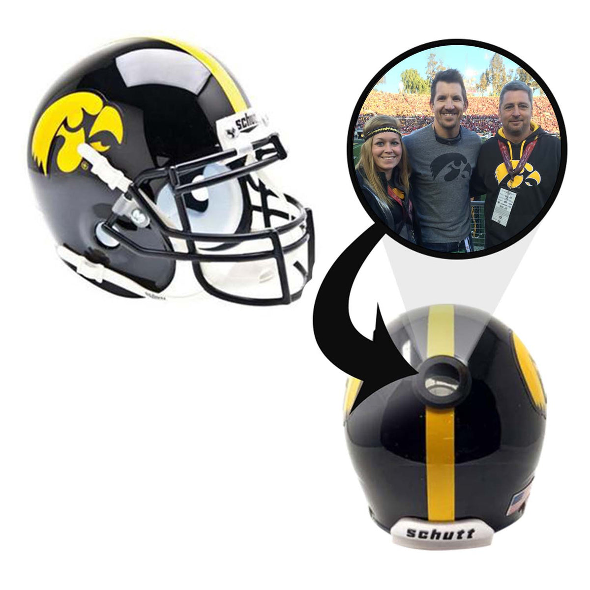 Iowa Hawkeyes College Football Collectible Mini Helmet - Picture Inside - FANZ Collectibles 3