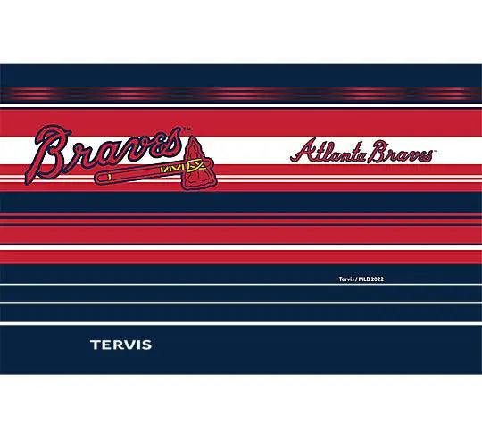 Atlanta Braves - MLB Hype Stripes Stainless Steel Tumbler 3