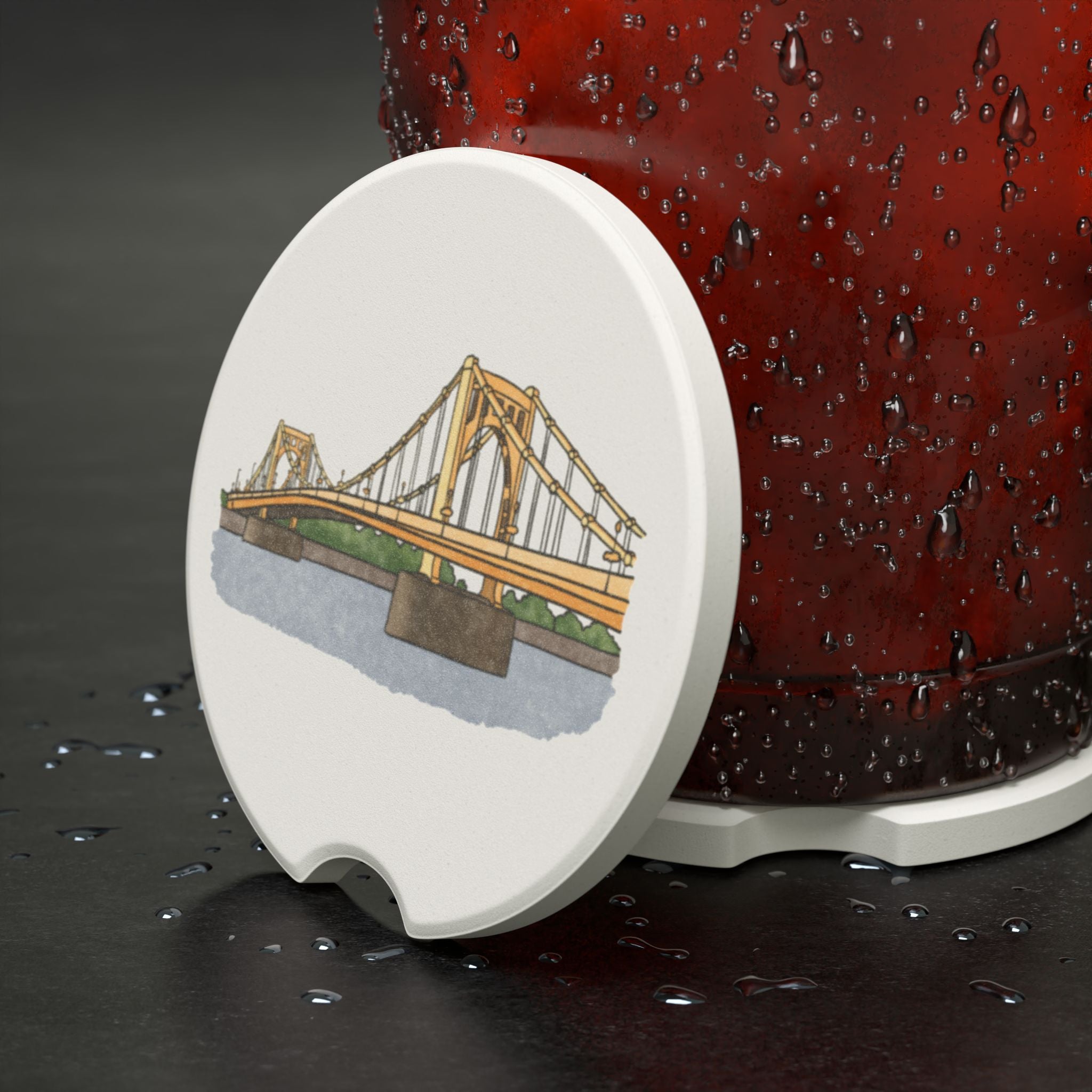 Pittsburgh Football Field Ceramic Car Coaster - Single Coaster 3