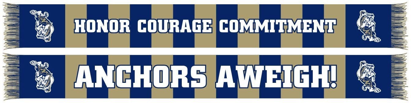 NAVY SCARF - Blue and Gold Bars 1