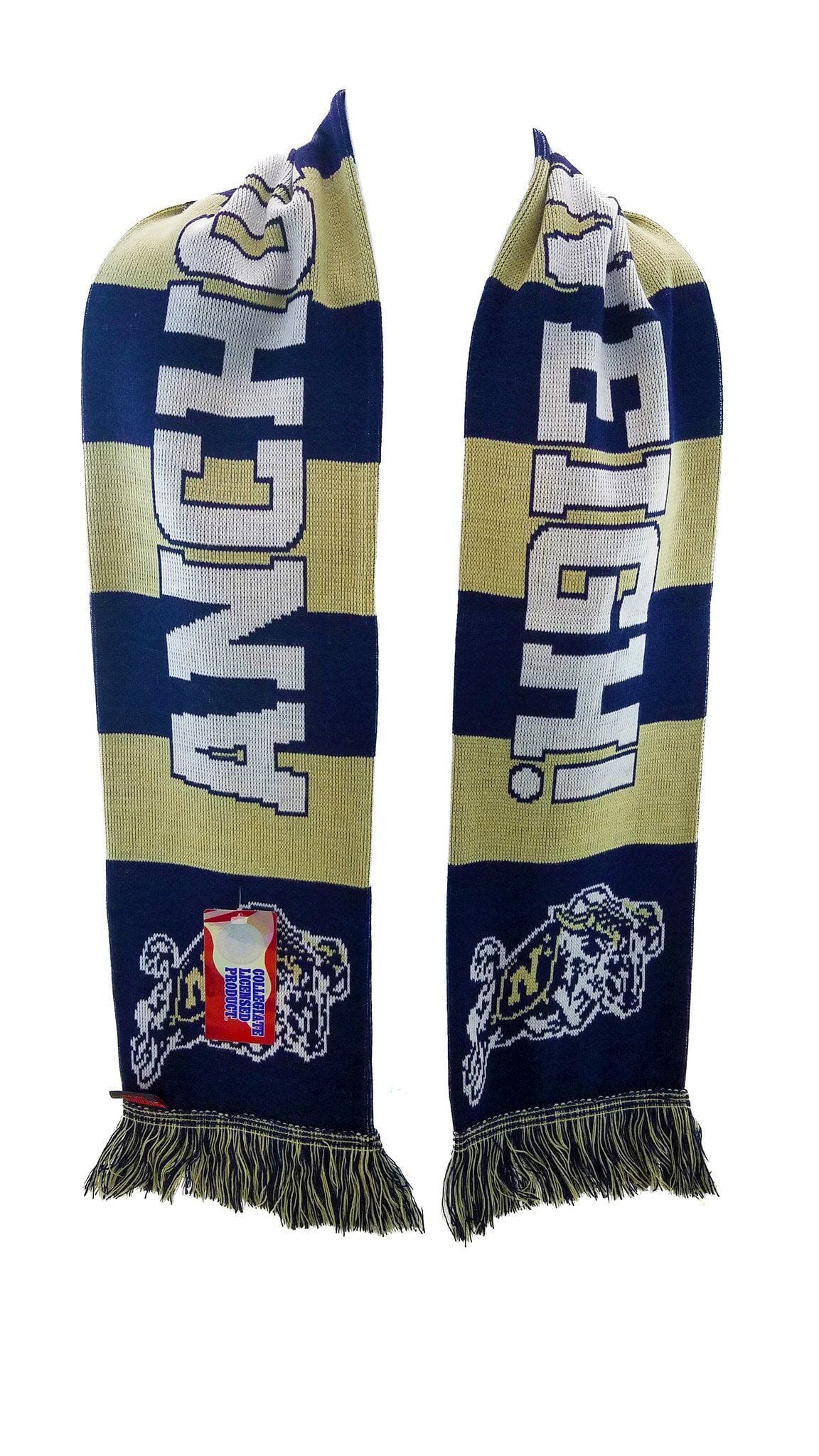 NAVY SCARF - Blue and Gold Bars 4