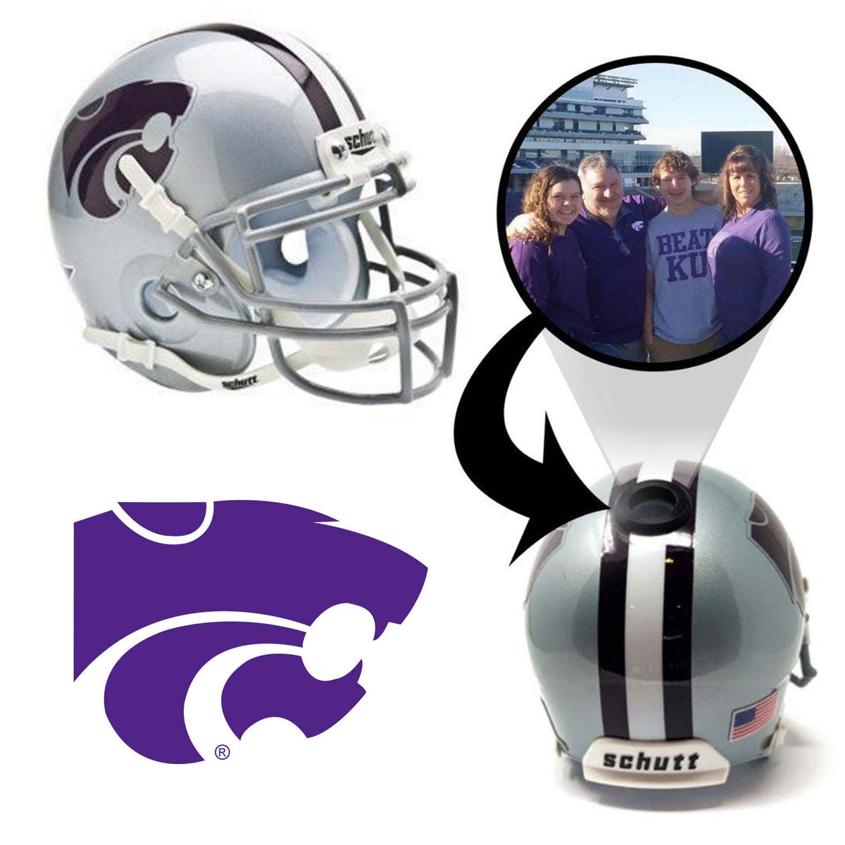 Kansas State Wildcats College Football Collectible Mini Helmet - Picture Inside 1