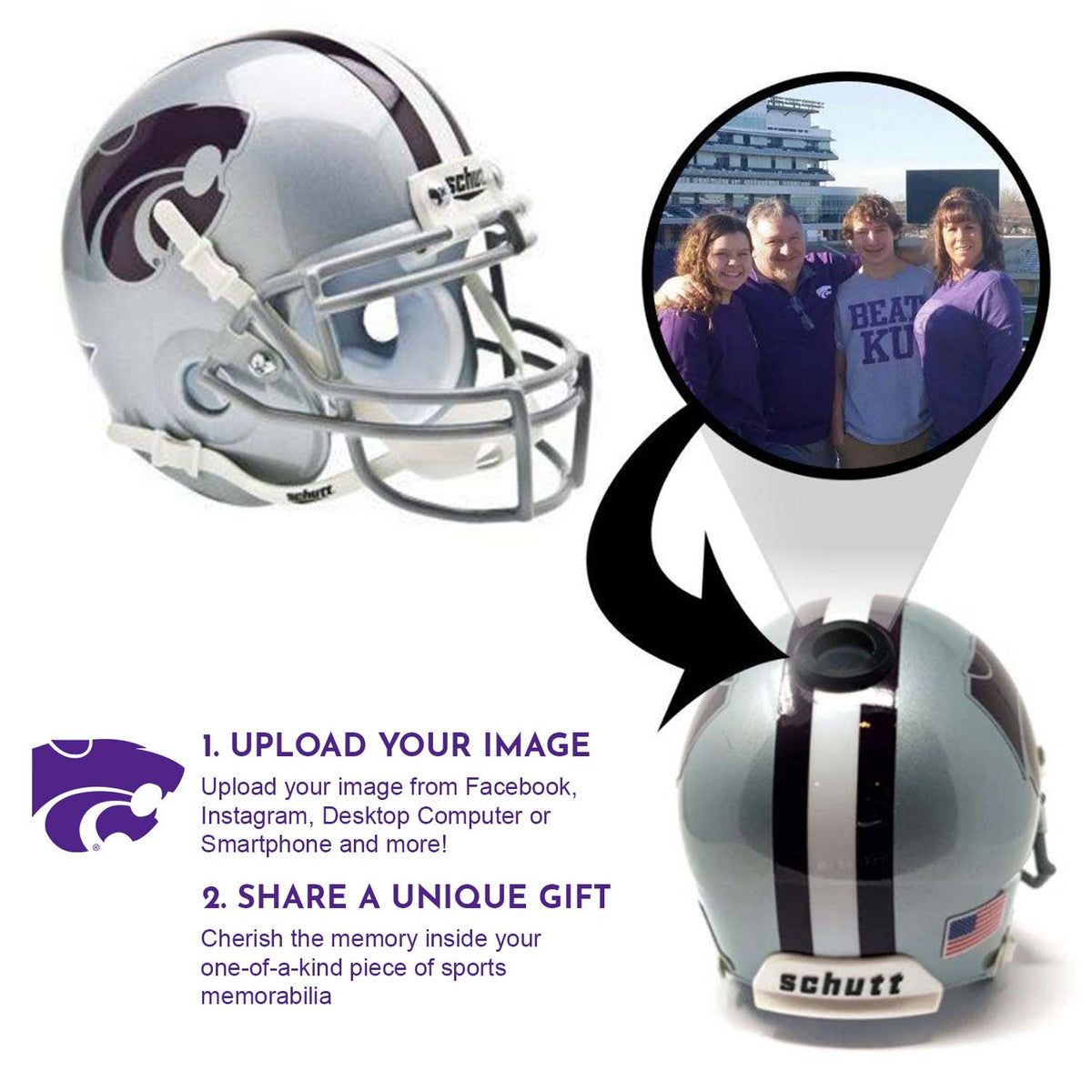 Kansas State Wildcats College Football Collectible Mini Helmet - Picture Inside 2