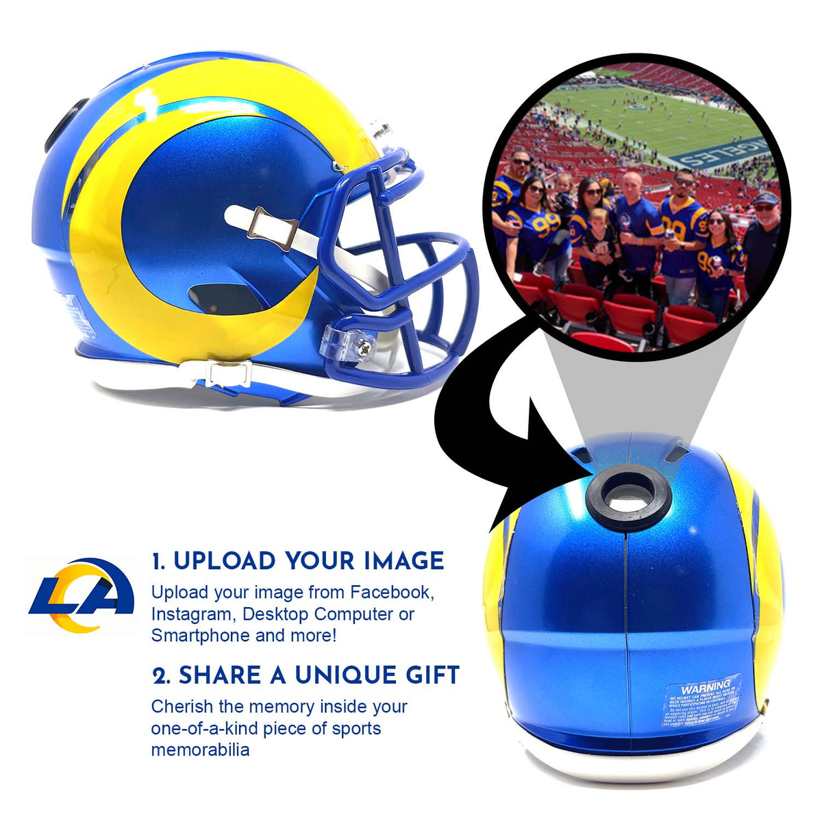 Los Angeles Rams NFL Mini Helmet - Picture Inside 2