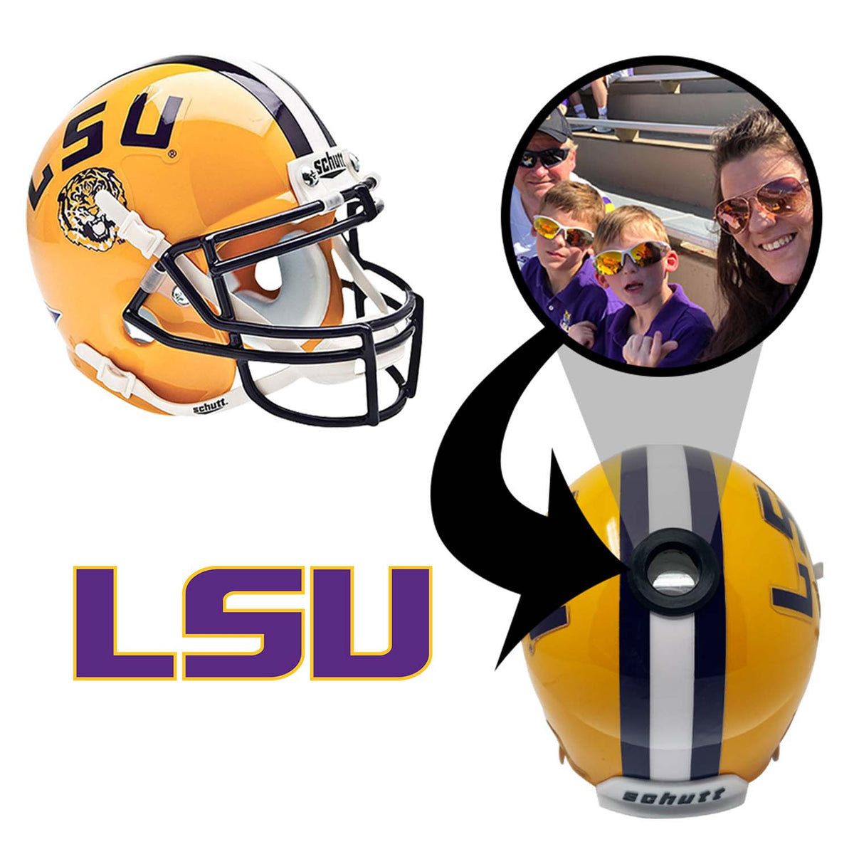 LSU Tigers College Football Collectible Mini Helmet - Picture Inside - FANZ Collectibles 4