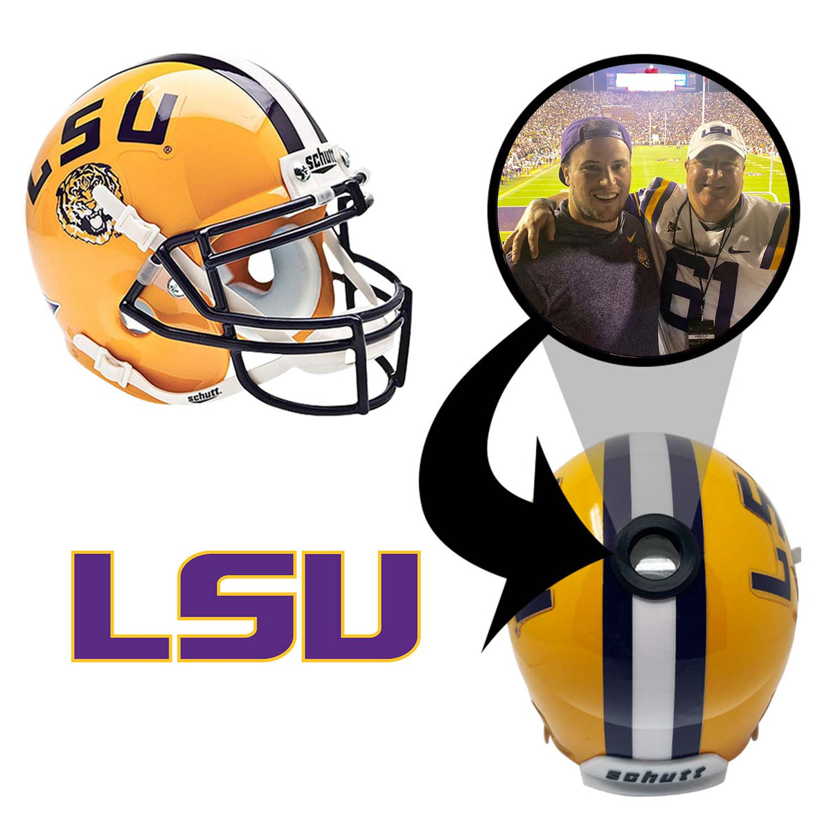 LSU Tigers College Football Collectible Mini Helmet - Picture Inside - FANZ Collectibles 1
