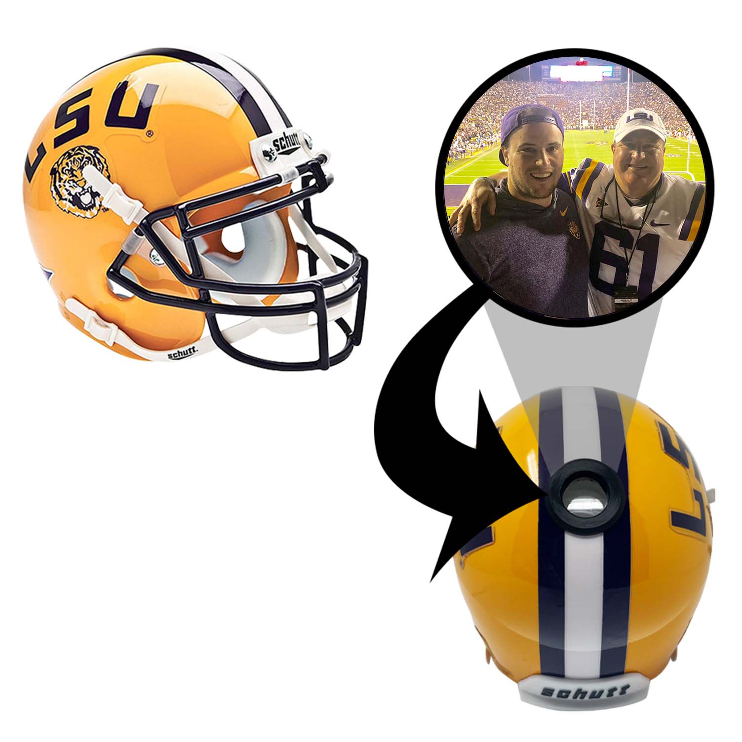 LSU Tigers College Football Collectible Mini Helmet - Picture Inside - FANZ Collectibles 3
