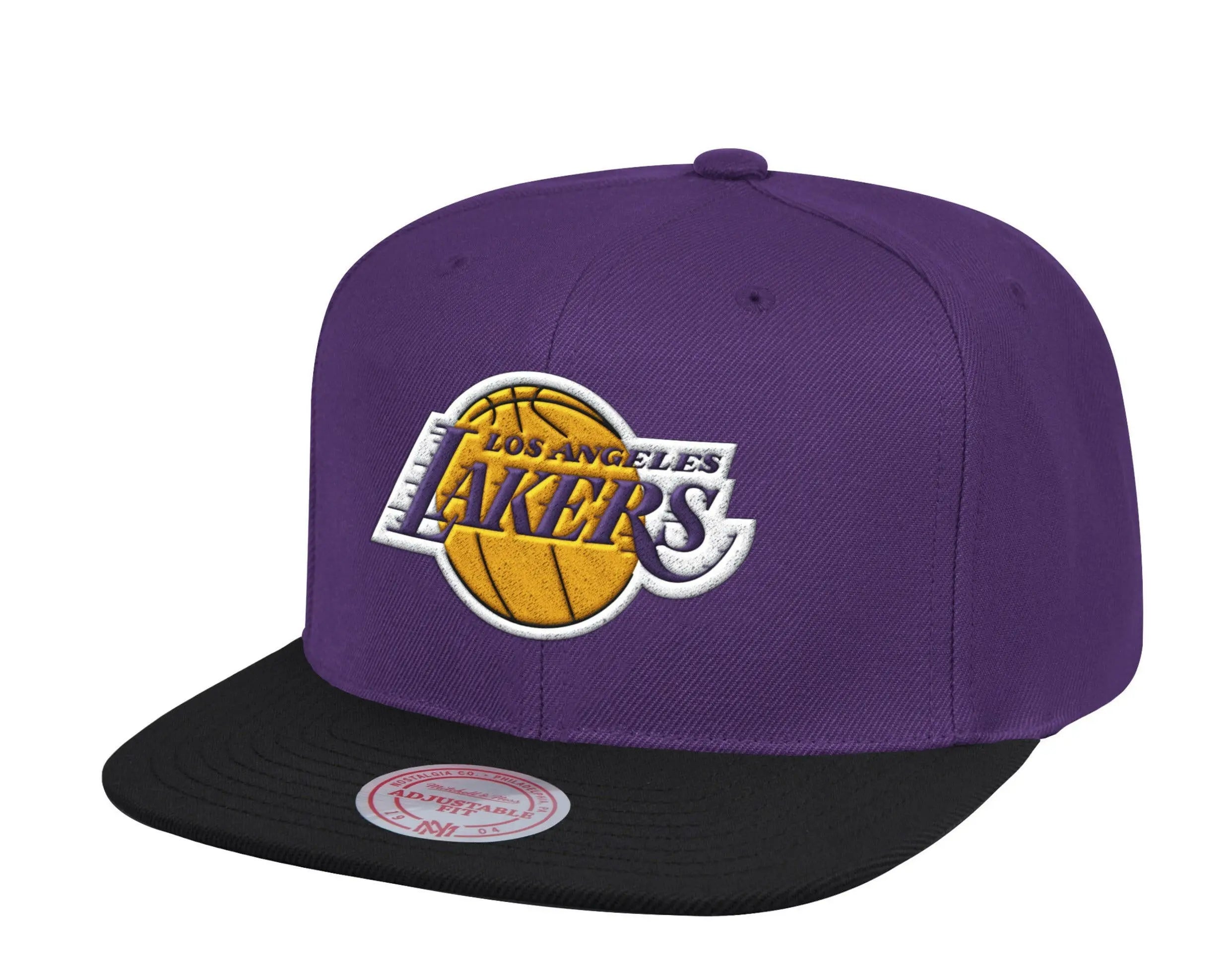 Mitchell & Ness 2 Tone HWC Classic Los Angeles Lakers Snapback Hat Purple/Black 1