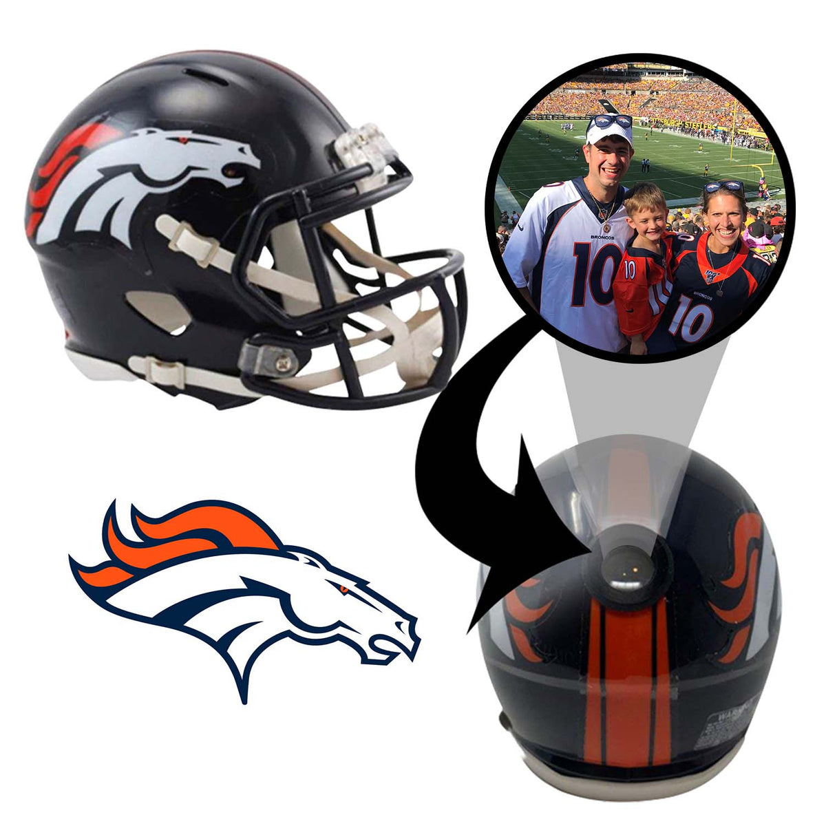 Denver Broncos NFL Mini Helmet - Picture Inside 1