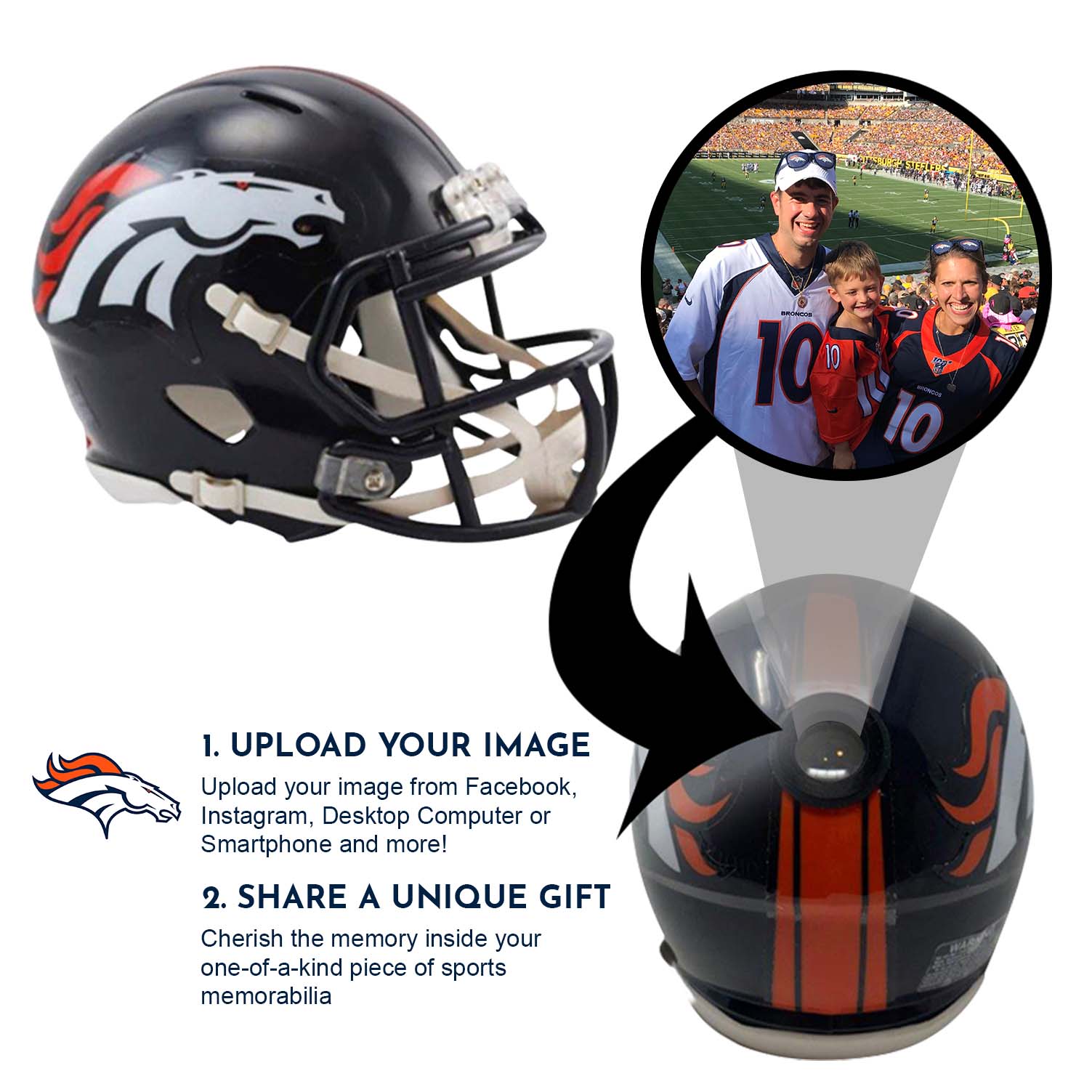 Denver Broncos NFL Mini Helmet - Picture Inside 2