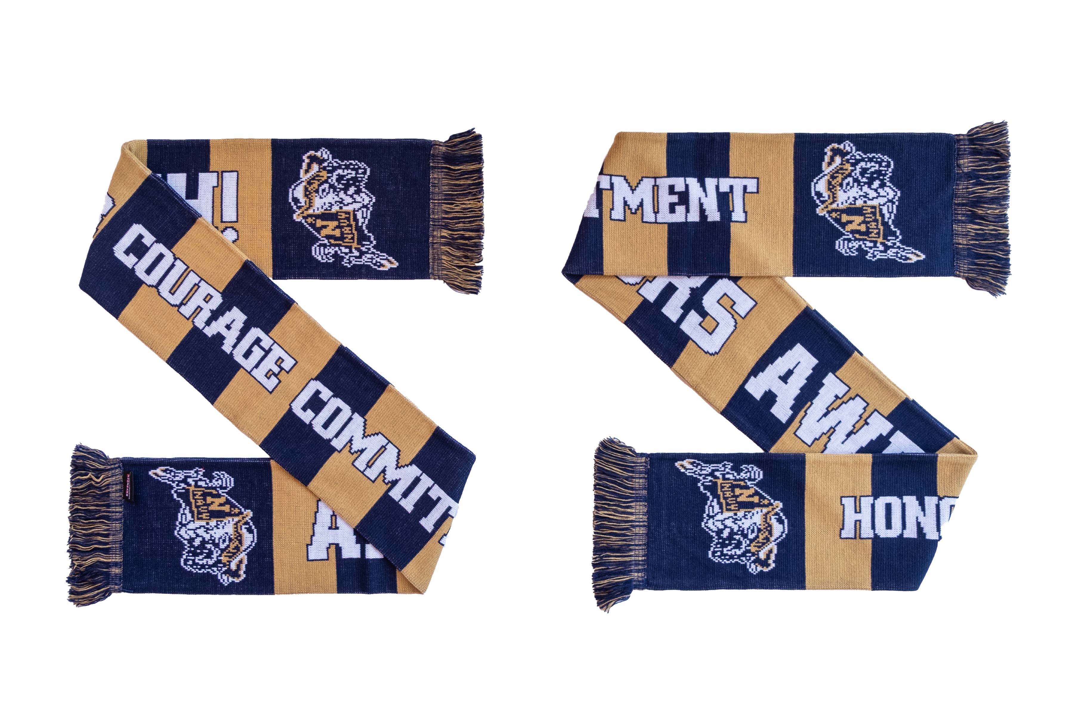 NAVY SCARF - Blue and Gold Bars 3