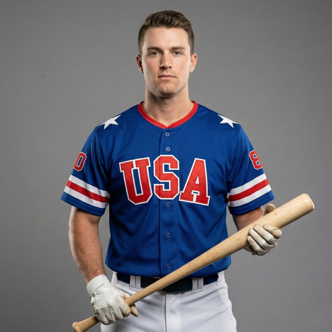 USA 1980 Miracle Performance Baseball Jersey Blue