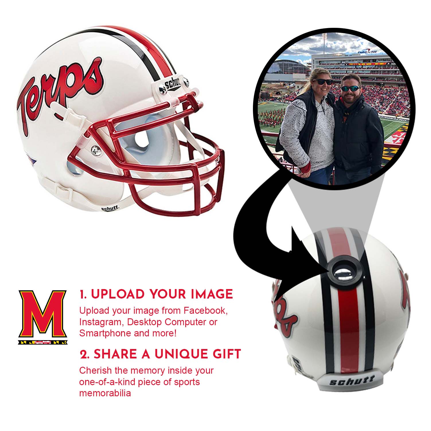 Maryland Terrapins College Football Collectible Mini Helmet - Picture Inside - FANZ Collectibles 2