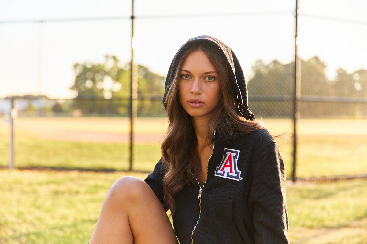 University of Arizona Waffle Knit Zip Up Hoodie | lojobands 8